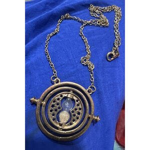 Harry Potter time turner Hermione Granger Rotating Hourglass Necklace GoldTone